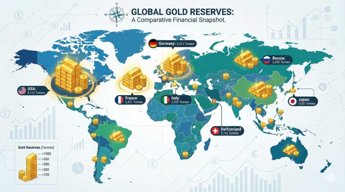 எந்த நாடு எவ்வளவு தங்கம் வைத்திருக்கிறது? Top 10 முழுப் பட்டியல்!